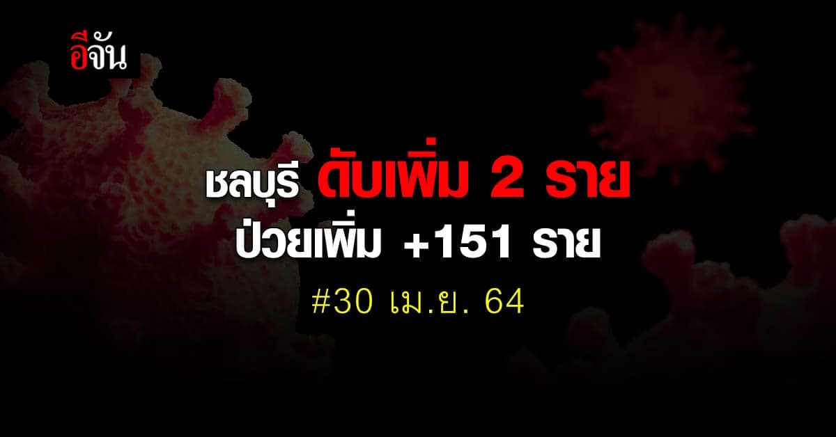 โควิดชลบุรี พบ ผู้ติดเชื้อโควิด เพิ่มอีก 151 ราย (30 เม.ย. 64)