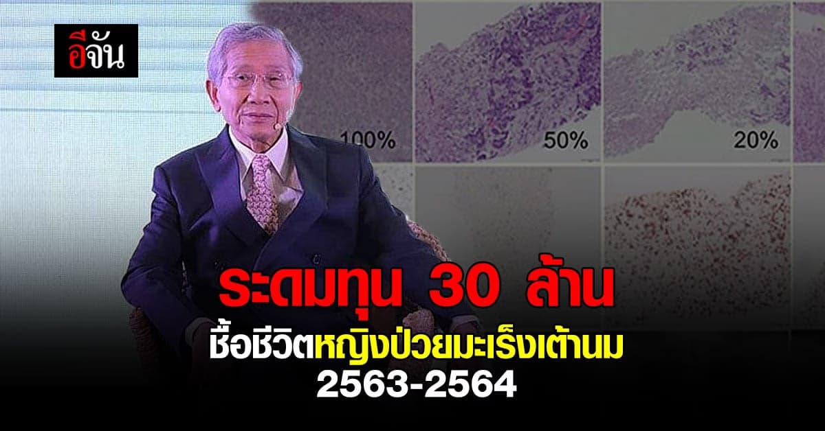สังคมอีจัน ระดมทุน 30 ล้าน ซื้อชีวิต ผู้ป่วยมะเร็งเต้านม