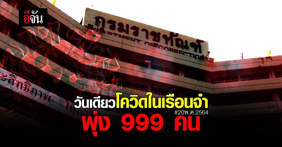 ราชทัณฑ์ รายงาน ยอดผู้ต้องขัง ติดโควิด 20 พ.ค.64 จำนวน 999 ราย