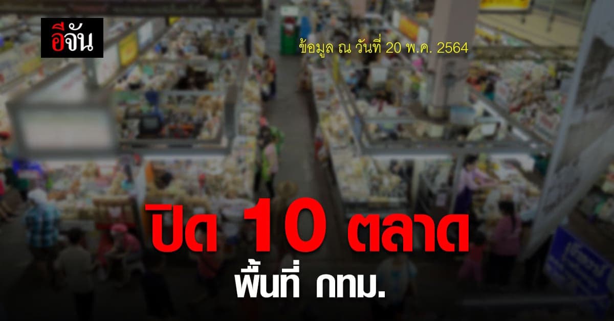 กทม. ปิดตลาด 10 แห่ง ควบคุมการแพร่ระบาด โควิด-19