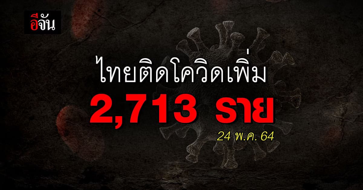 ยอดยังสูง! ไทยติดโควิดเพิ่ม 2,713 ราย ดับ 30 ราย