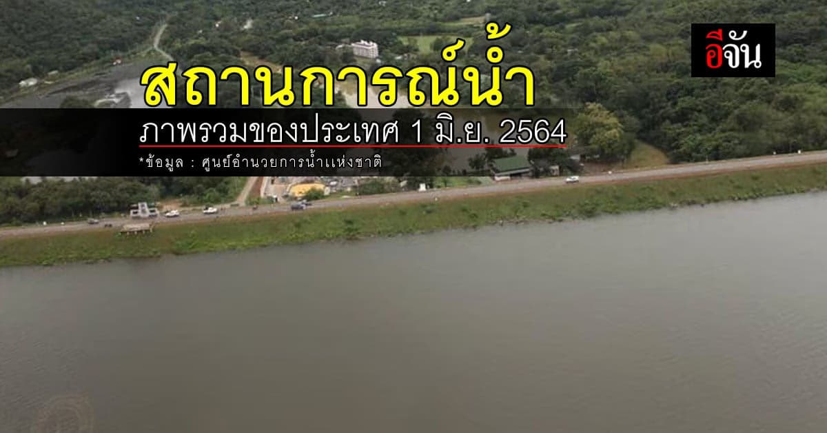 สถานการณ์น้ำ ภาพรวมของประเทศ วันที่ 1 มิถุนายน 2564