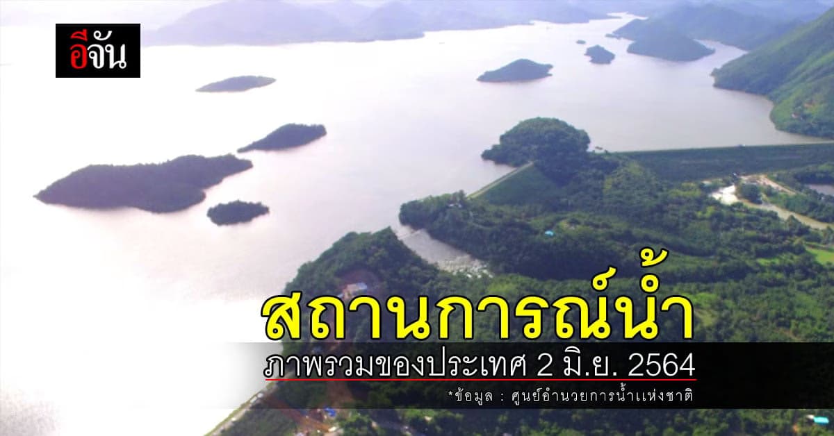 สถานการณ์น้ำ ภาพรวมของประเทศ วันที่ 2 มิถุนายน 2564
