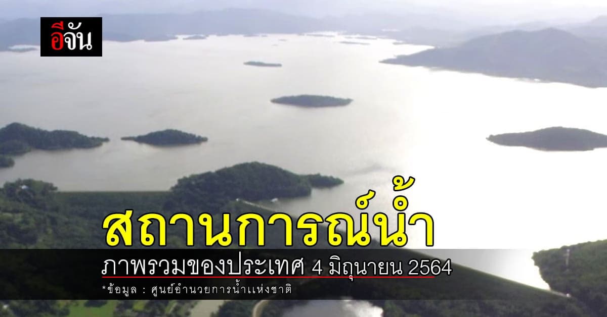 สถานการณ์น้ำ ภาพรวมของประเทศ วันที่ 4 มิถุนายน 2564