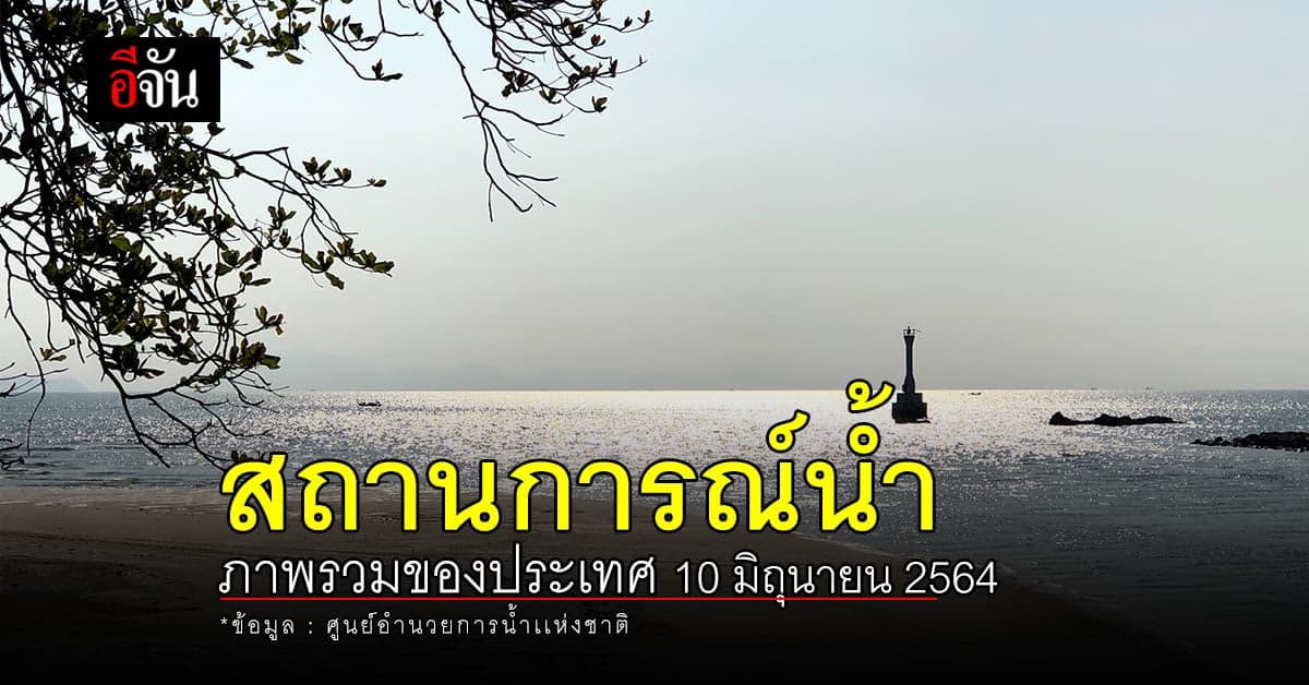 สถานการณ์น้ำ ภาพรวมของประเทศ วันที่ 10 มิถุนายน 2564