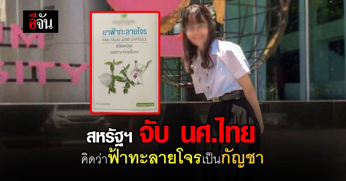 นักศึกษาไทย โดนจับ ที่ สหรัฐอเมริกา เพราะ ยาฟ้าทะลายโจร