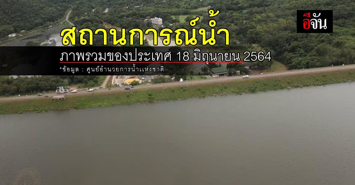 สถานการณ์น้ำ ภาพรวมของประเทศ วันที่ 18 มิถุนายน 2564