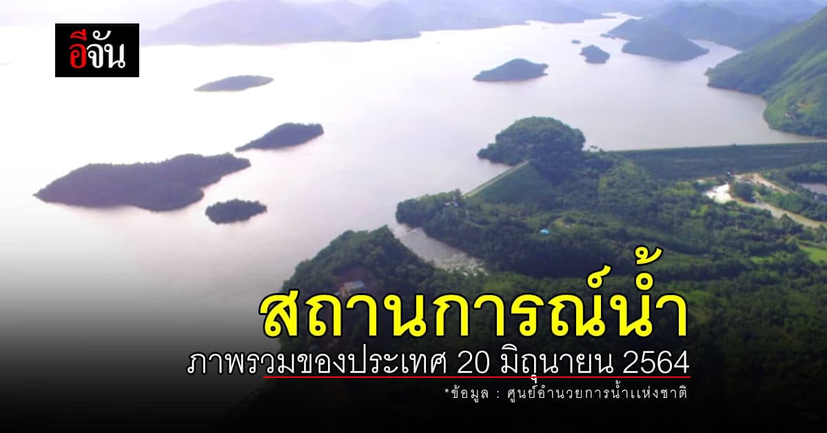 สถานการณ์น้ำ ภาพรวมของประเทศ วันที่ 20 มิถุนายน 2564