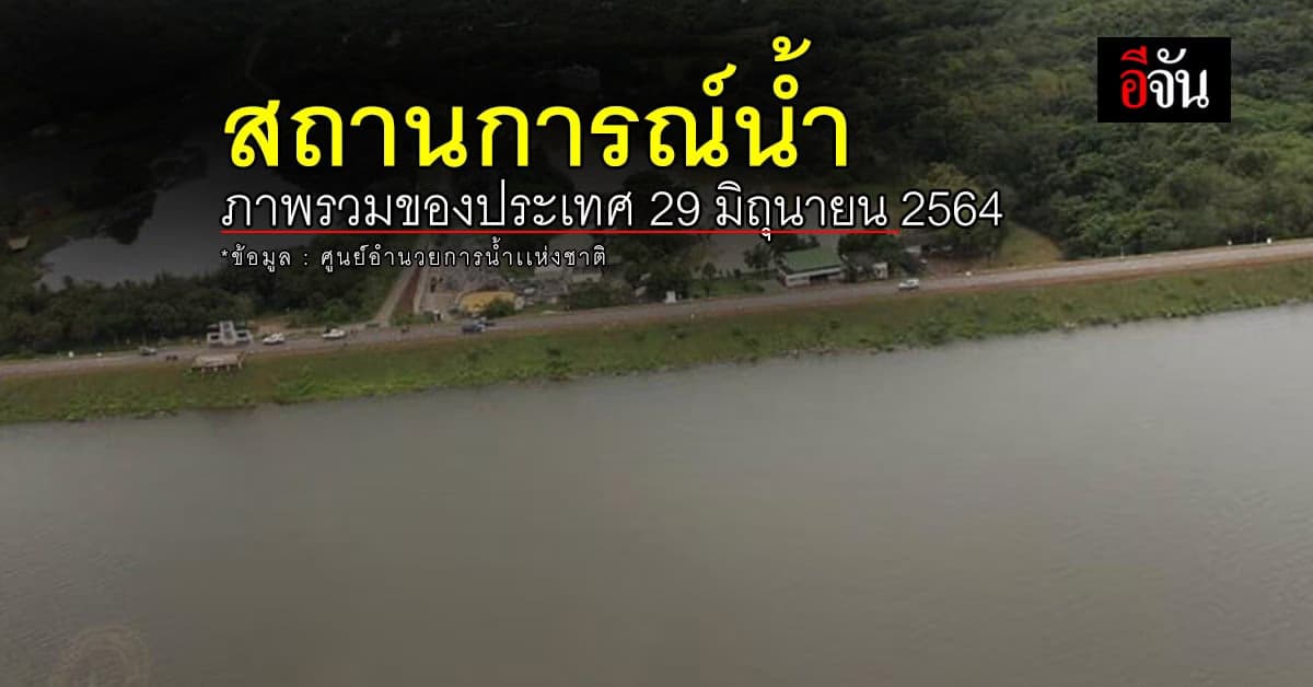 สถานการณ์น้ำ ภาพรวมของประเทศ วันที่ 29 มิถุนายน 2564