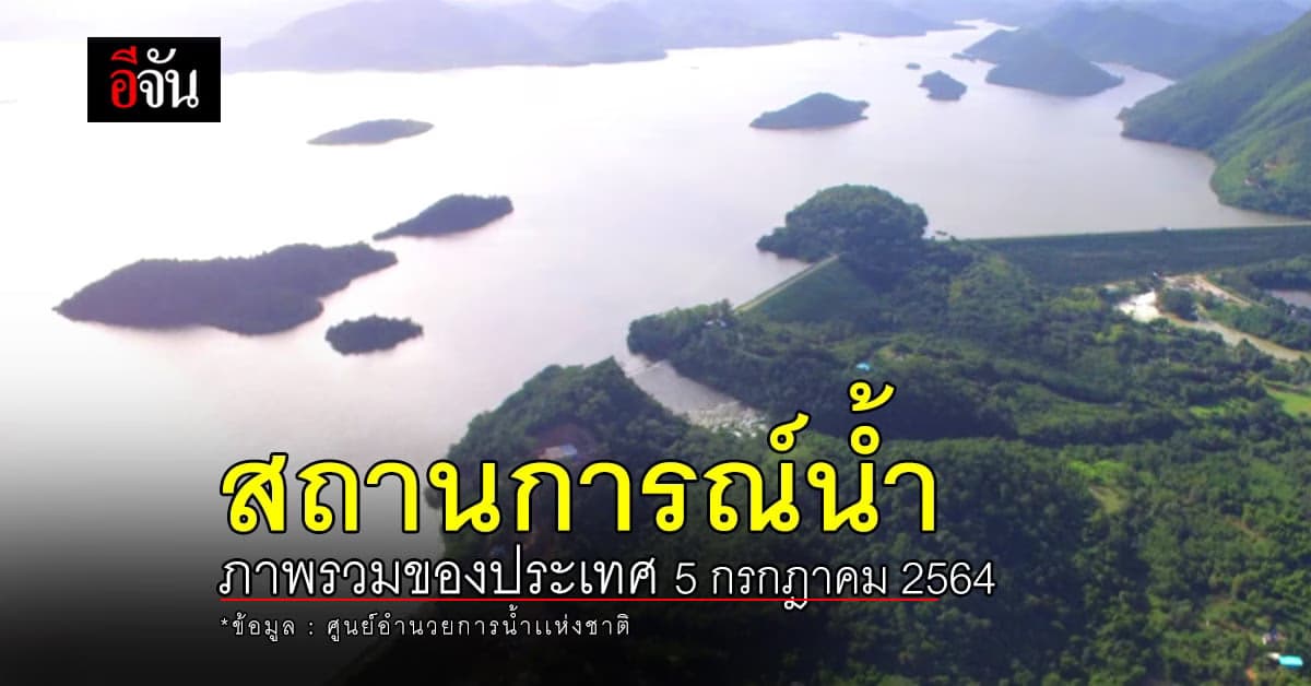สถานการณ์น้ำ ภาพรวมของประเทศ วันที่ 5 กรกฎาคม 2564