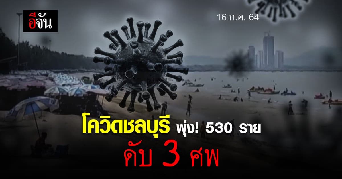 โควิดชลบุรี วันนี้ (16 ก.ค. 64) ติดโควิด +530 ราย ดับอีก 3 ศพ