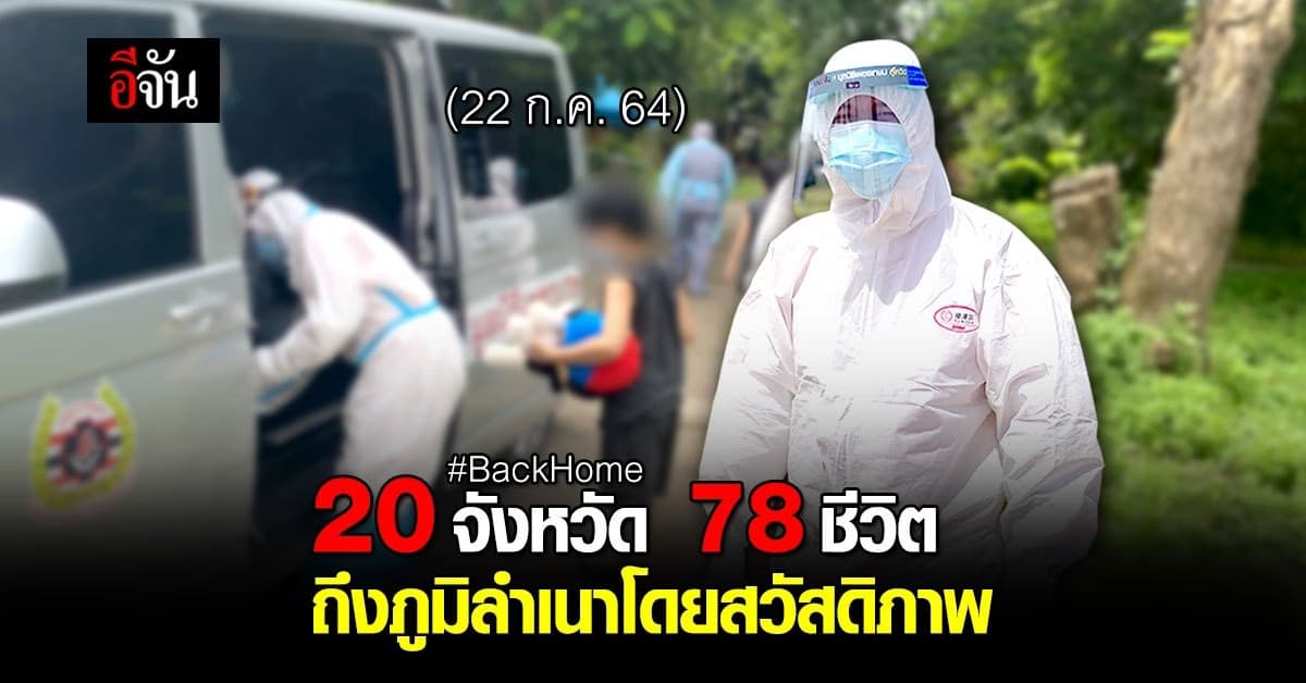 BackHome มูลนิธิเพชรเกษม ส่ง ผู้ป่วยโควิด 78 ชีวิต ถึงภูมิลำเนาแล้ว