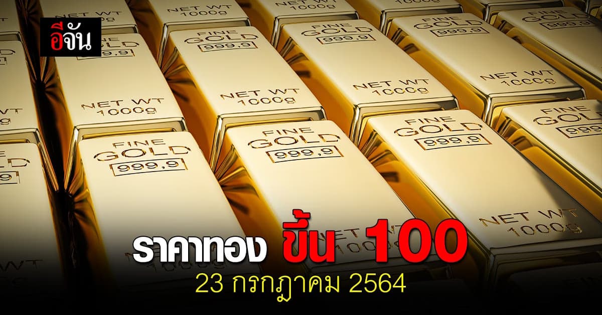 ราคาทองวันนี้ 23 กรกฎาคม 2564 ปรับขึ้น 100 บาท