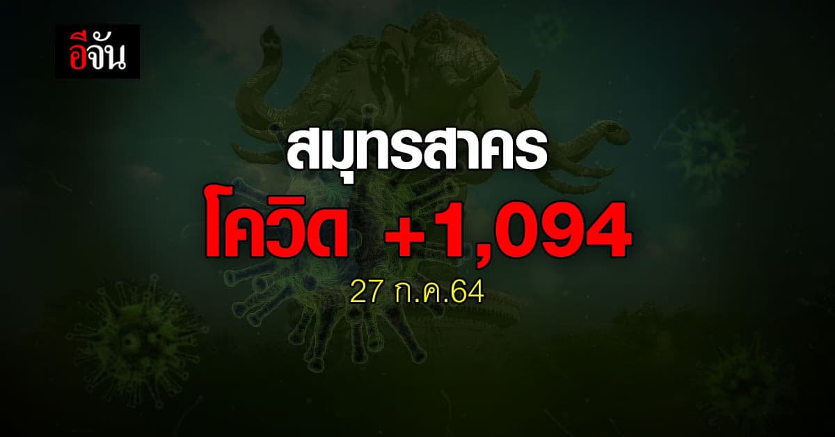โควิดสมุทรสาครวันนี้ ติดเชื้อเพิ่ม 1,094 ราย เสียชีวิต 1 ราย