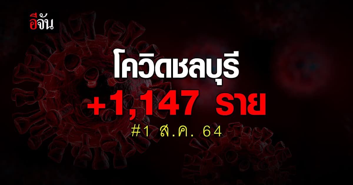 สสจ.ชลบุรี เผยยอดโควิด 1 ส.ค. 64 ติดเชื้อเพิ่ม 1,147 ราย