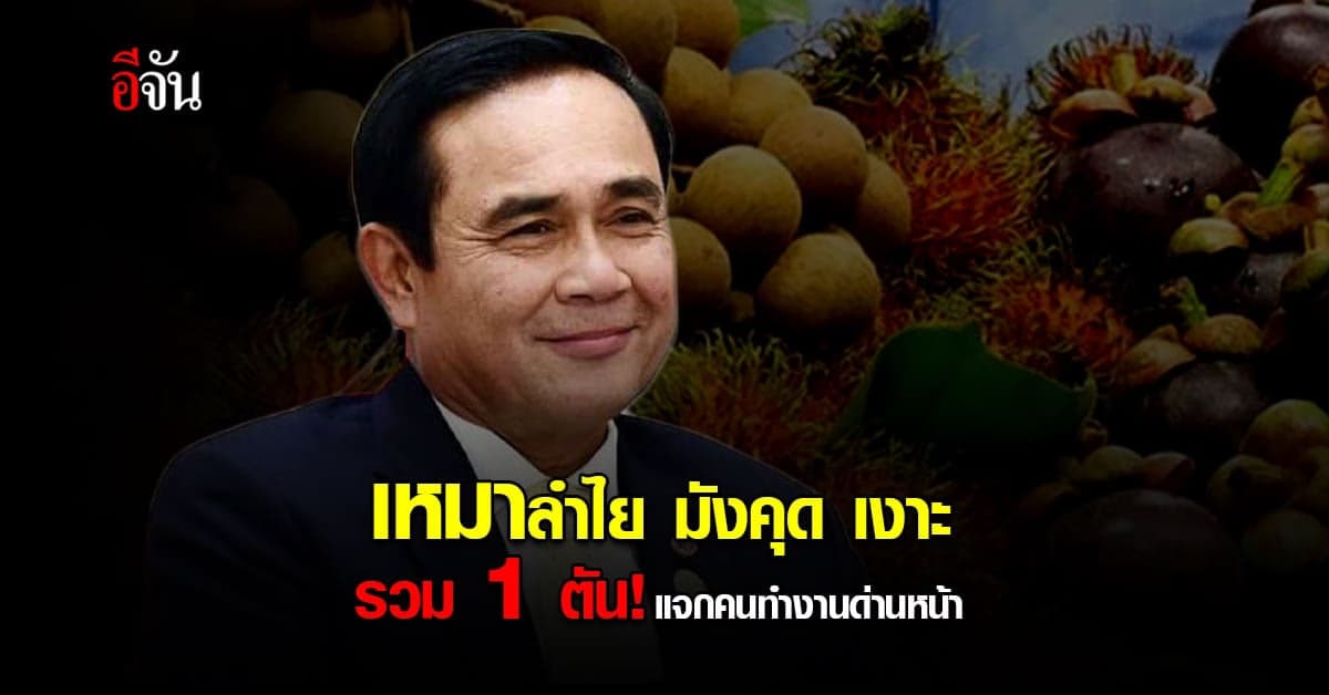 นายกฯ ซื้อลำไย มังคุด เงาะ รวม 1 ตัน ช่วยเกษตรกร แจกคนทำงานด่านหน้า