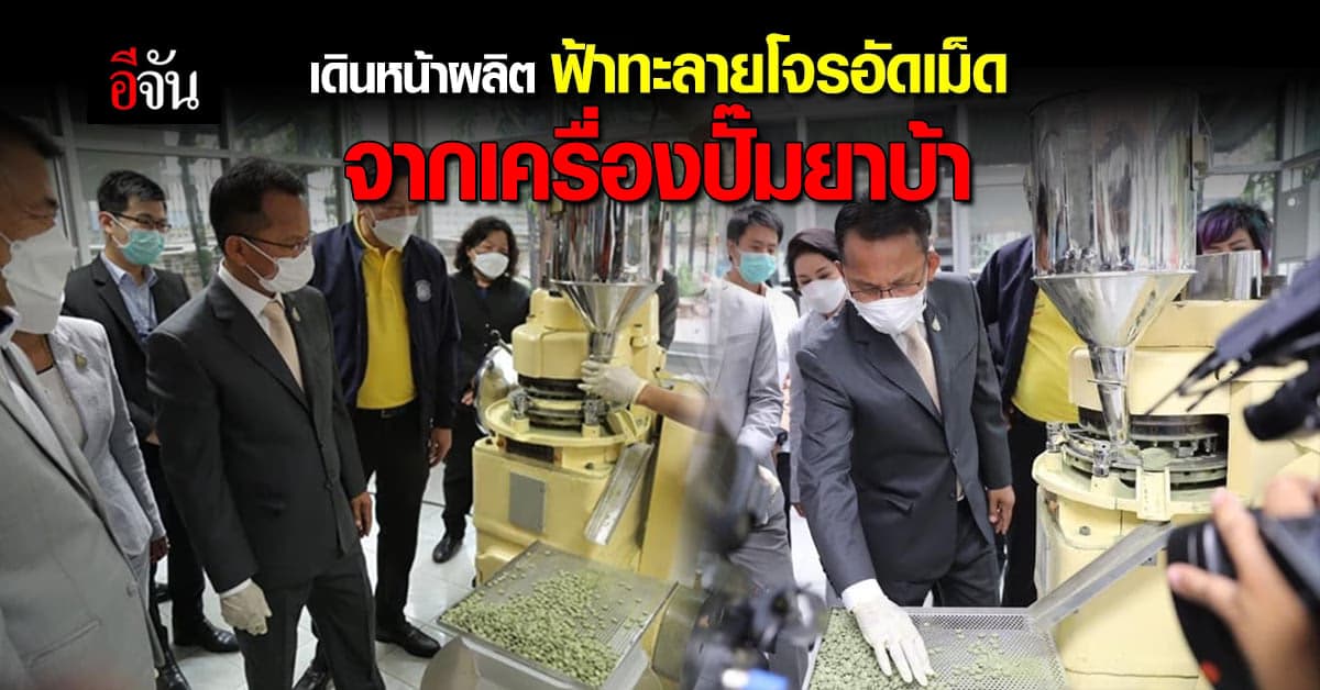 รมว.ยุติธรรม กินโชว์ ฟ้าทะลายโจรอัดเม็ด จากเครื่องปั๊มยาบ้า ยัน สะอาด