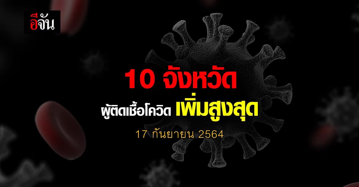 ศบค. เปิด 10 จังหวัด ติดเชื้อโควิด สูงสุด วันนี้ 17 กันยายน 2564
