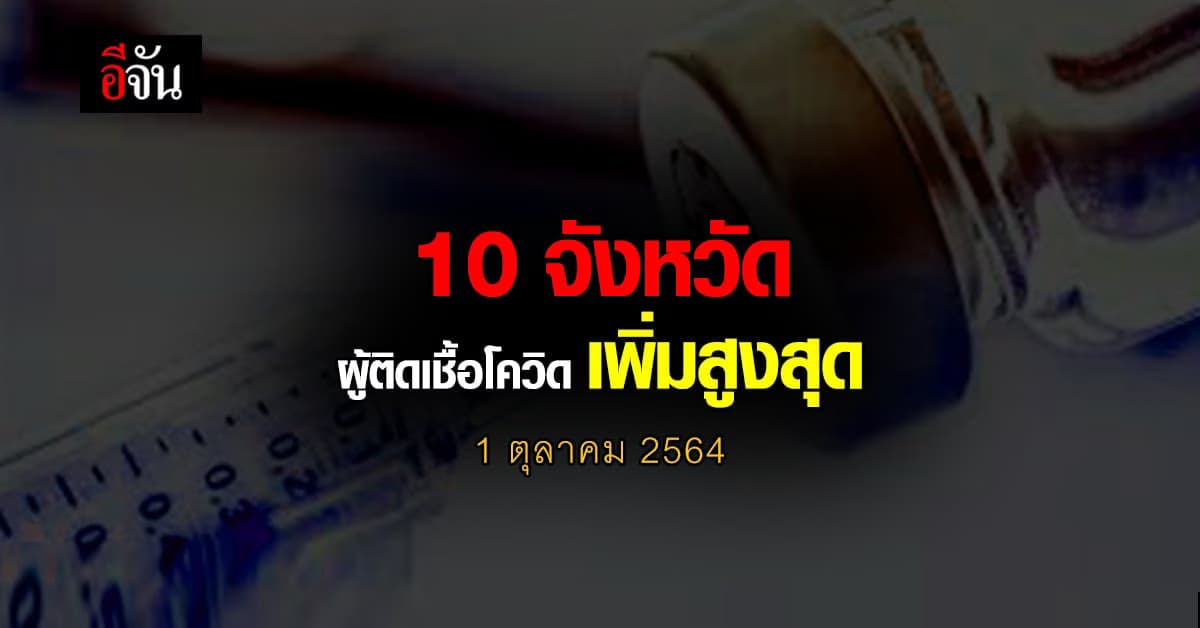 ศบค. เปิด 10 จังหวัด ติดเชื้อโควิด สูงสุด วันนี้ 1 ตุลาคม 2564