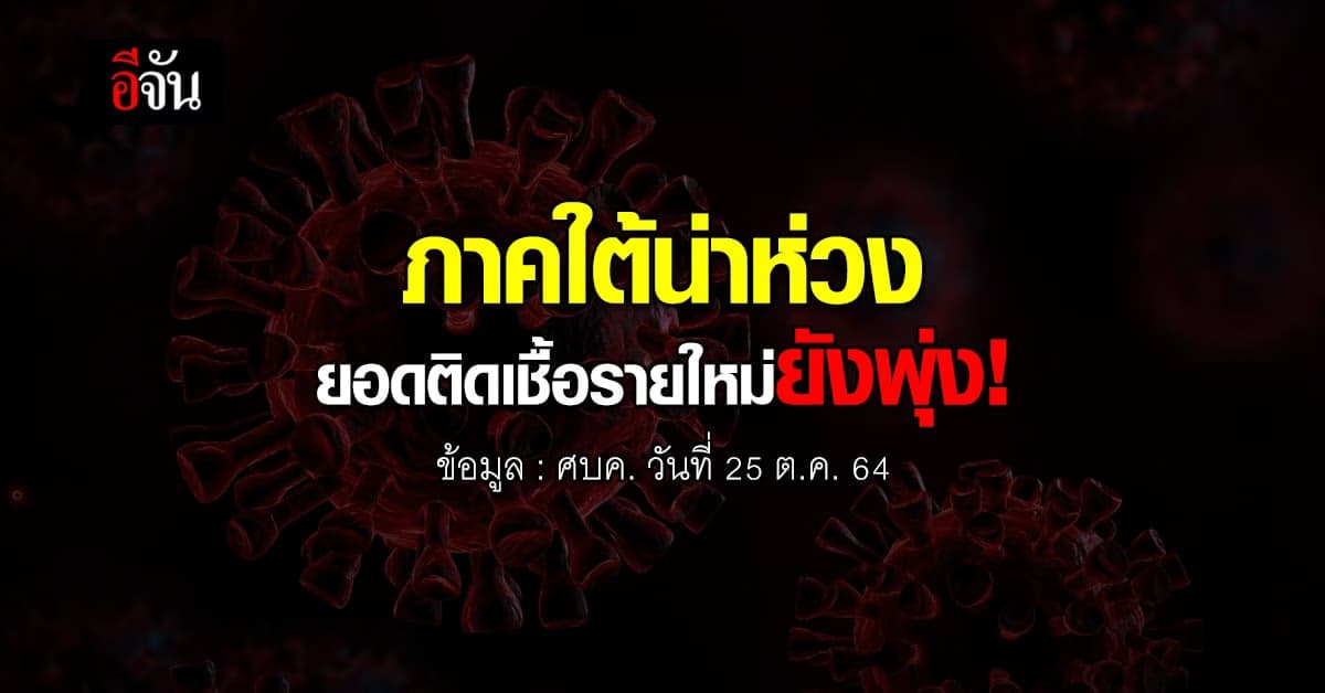 โควิดภาคใต้ ยังหนัก 25 ตุลาคม 2564 ยอดเสียชีวิต ติดโควิด เพิ่ม ยังพุ่ง