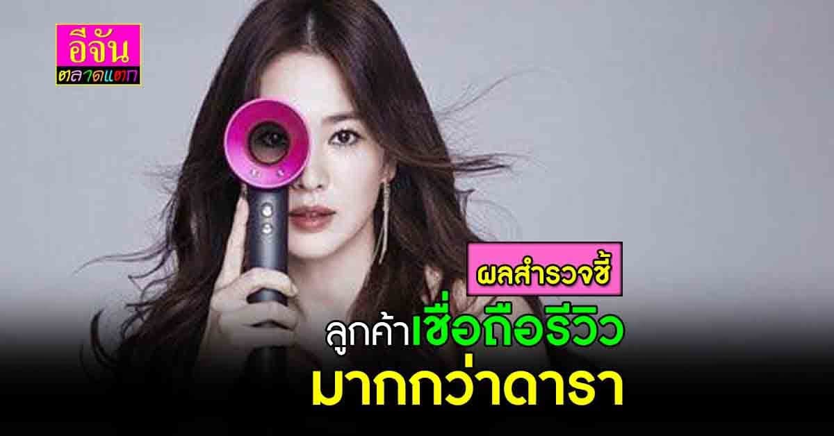 ลูกค้าตัดสินใจซื้อของ เพราะเชื่อรีวิว จากคนใช้จริง มากกว่ารีวิวจากดารา