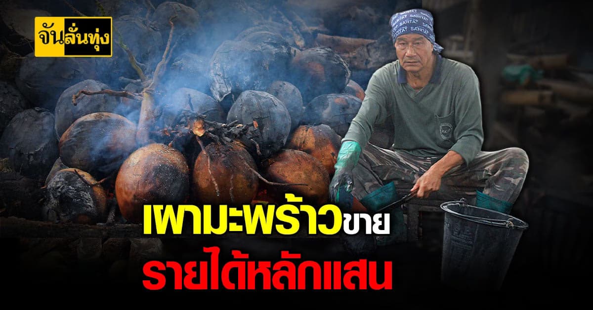 สุดปัง! เจ้าเดียวใน จ.พะเยา เผามะพร้าวขาย รายได้หลักแสน