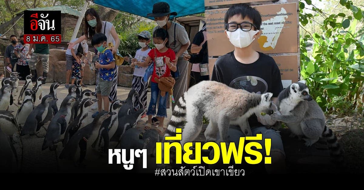 เสาร์หรรษา 8 ม.ค. 65 สวนสัตว์เปิดเขาเขียว ให้เด็กเที่ยวฟรี!