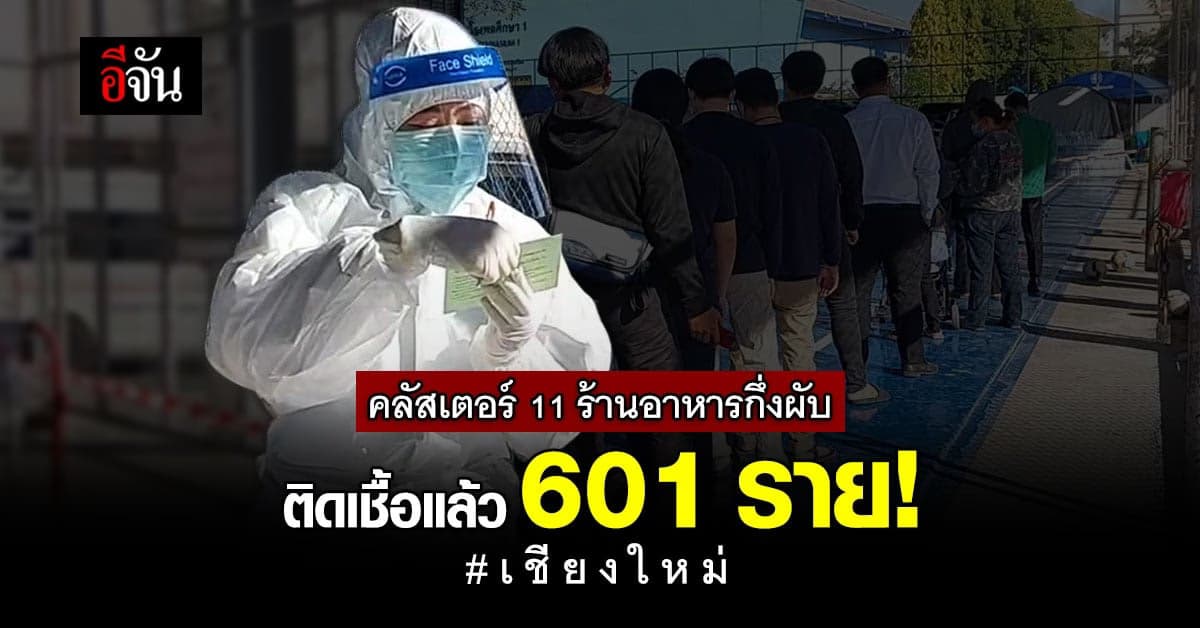 คลัสเตอร์ 11 ร้านอาหารกึ่งผับเชียงใหม่ ติดเชื้อสะสมแล้วกว่า 601 ราย