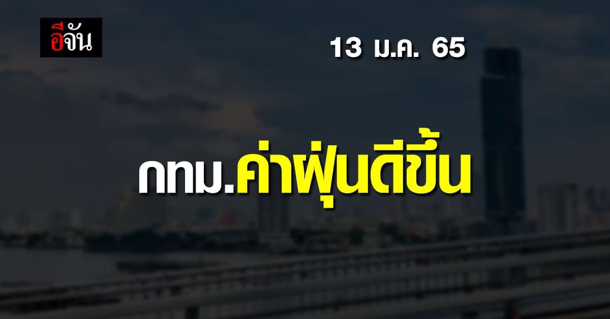 ค่าฝุ่น PM2.5 พื้นที่ กทม. ดีขึ้น