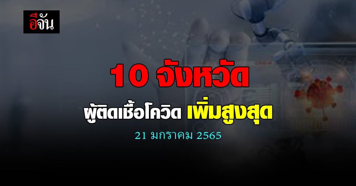 ศบค. เปิด 10 จังหวัด ติดเชื้อโควิด สูงสุด วันนี้ 21 ม.ค. 65