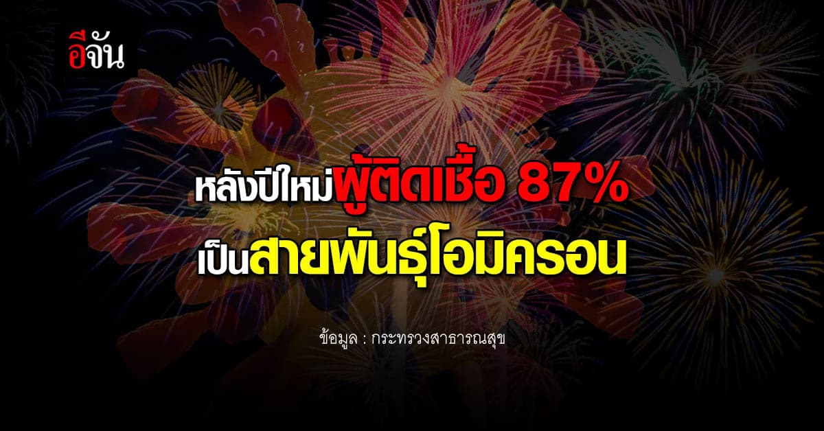 ปลัด สธ.เผย หลังปีใหม่พบผู้ติดเชื้อ 87% เป็นสายพันธุ์โอมิครอน