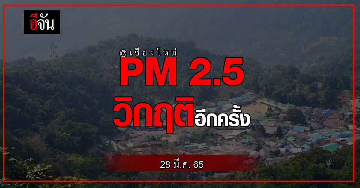 เชียงใหม่ กลับมาวิกฤต ค่าฝุ่น PM 2.5 พุ่งขึ้นอันดับ 5 ของโลก