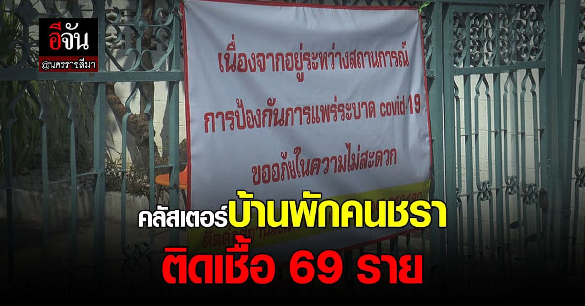 คลัสเตอร์บ้านพักคนชราโคราช พบติดเชื้อรวม 69 ราย!