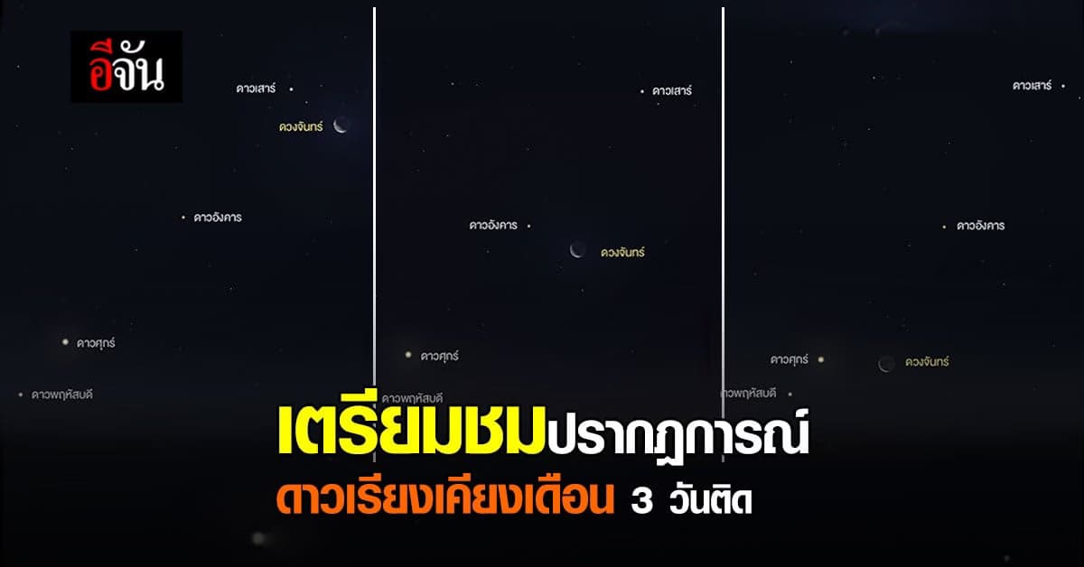 อย่าพลาดชม 2 ปรากฏการณ์ ดาวเรียง และ ดาวเคียงเดือน เกิดพร้อมกัน