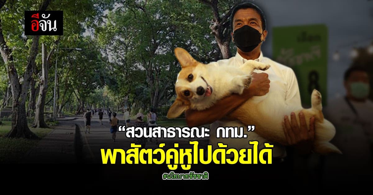 ชัชชาติเอาใจคนกรุงเทพที่มีสัตว์คู่หู กับนโยบายพาสัตว์เลี้ยงเข้าสวนได้