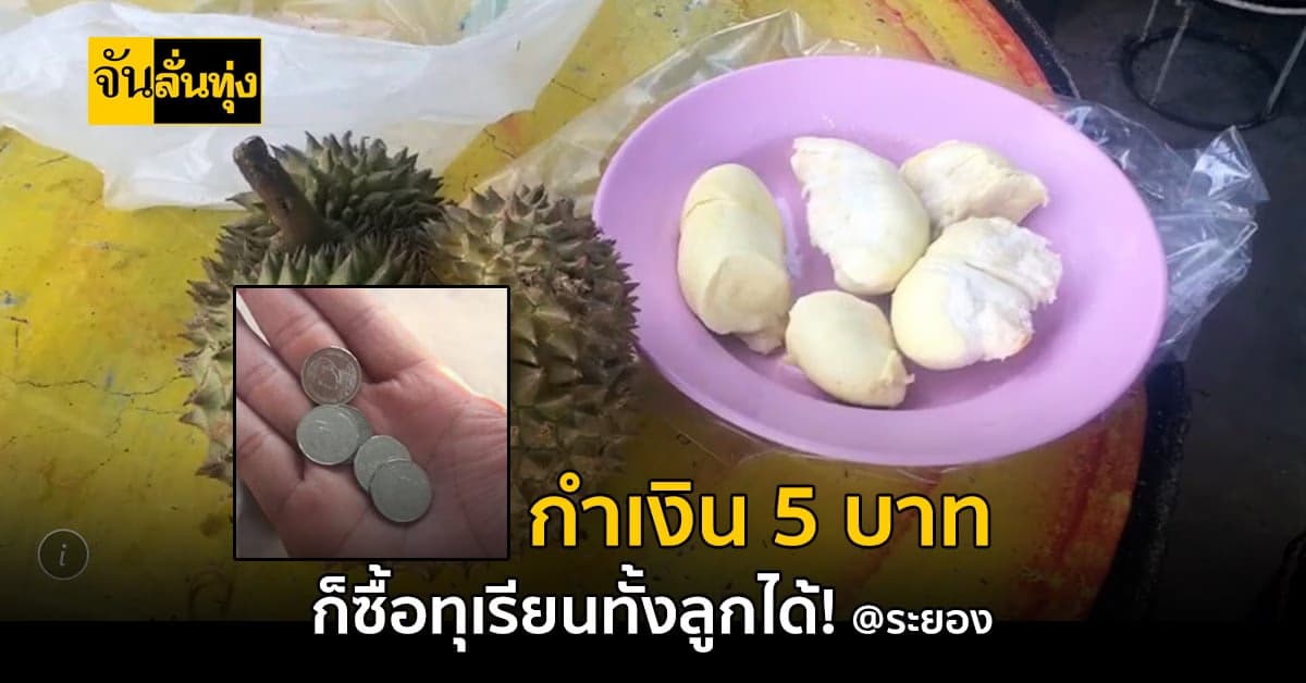 ระยอง ชาวบ้านต่อแถวยาวเป็นกิโล รอซื้อ ทุเรียนหมอนทอง ลูกละ 5 บาท!
