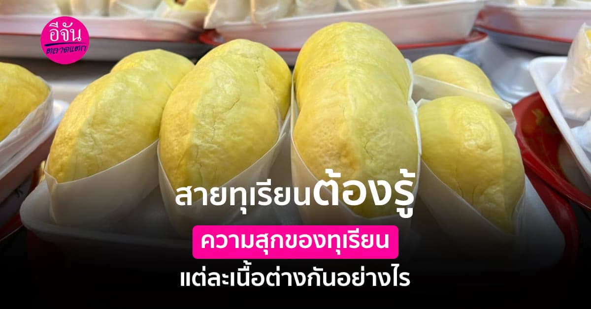 ทำความรู้จัก ระดับความสุกของทุเรียนแต่ละเนื้อ