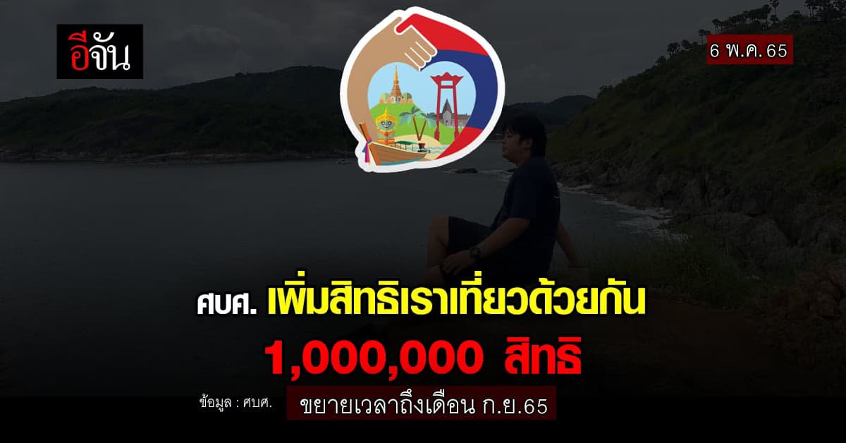 ศบศ. เพิ่มสิทธิ “เราเที่ยวด้วยกัน” 1 ล้านสิทธิ