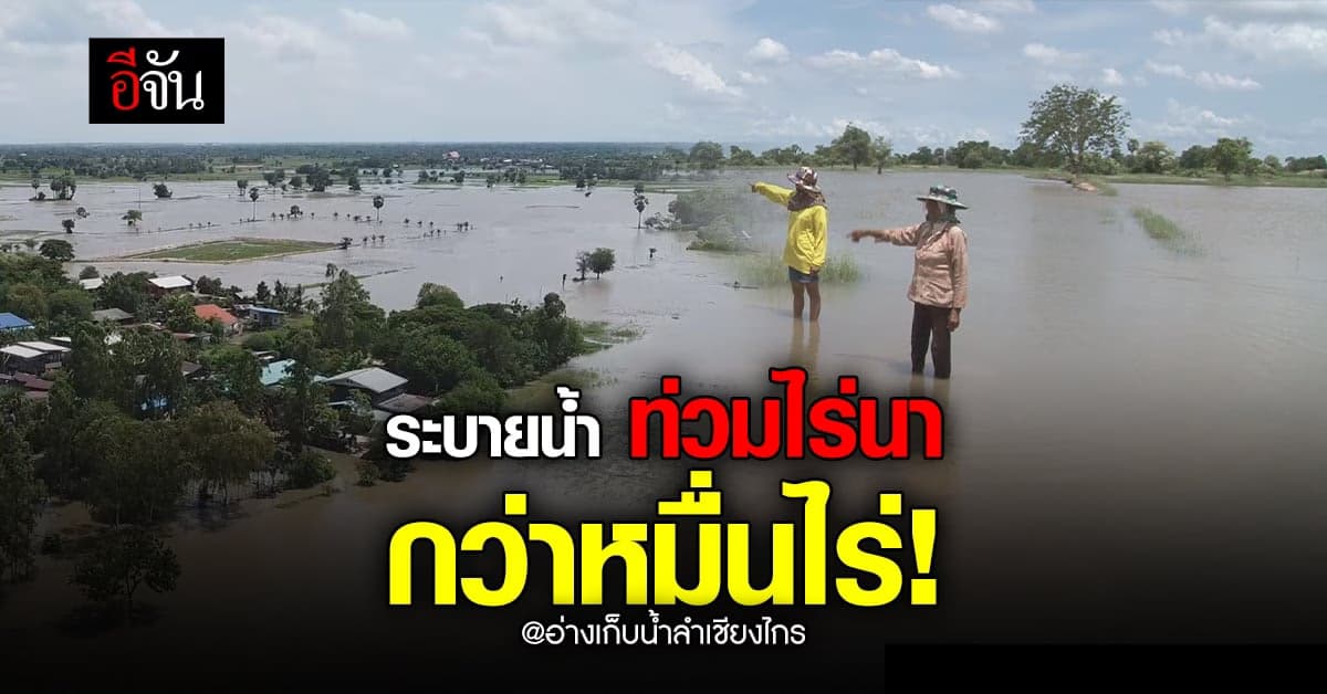 โคราช ระบายน้ำ อ่างเก็บน้ำลำเชียงไกร ไร่นา บ้านเรือน กว่าหมื่นไร่อ่วม
