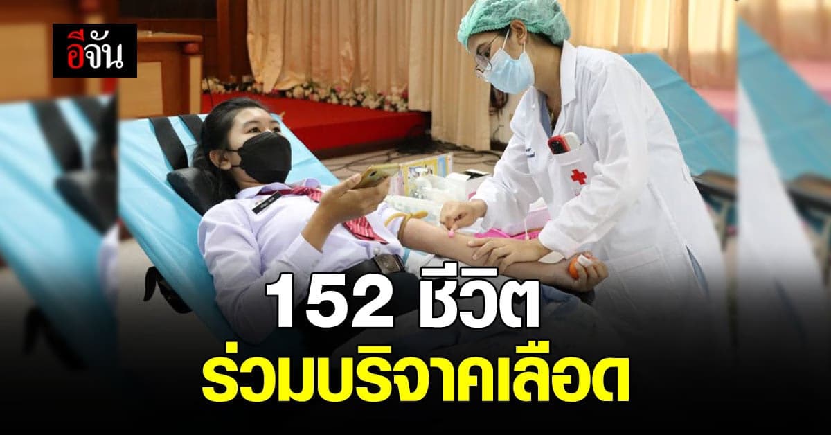 นศ.อาชีวะอุบลฯ 152 ชีวิต ร่วมบริจาคโลหิต ช่วยเหลือเพื่อนมนุษย์