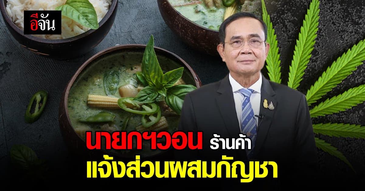 นายกฯ ขอร้านค้า แจ้งข้อมูลอาหาร ผสมกัญชา สั่ง สธ. เร่งให้ความรู้