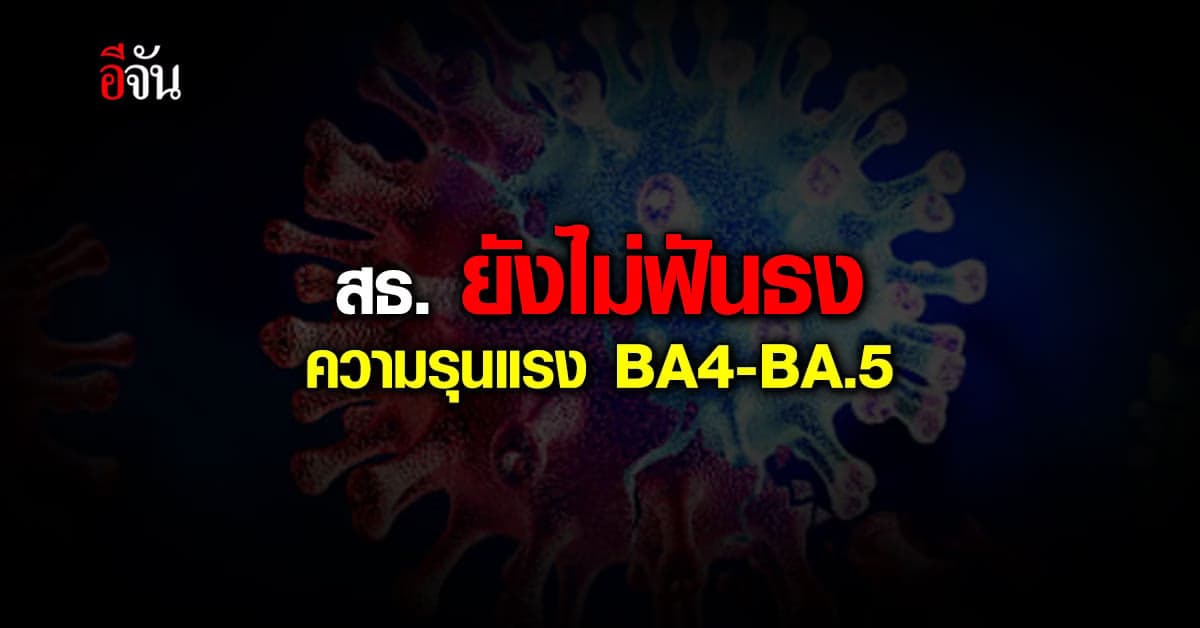 สธ. ชี้โอมิครอน BA.4 BA.5 ยังไม่มีข้อมูล ความรุนแรง ขออย่าเพิ่งกังวล