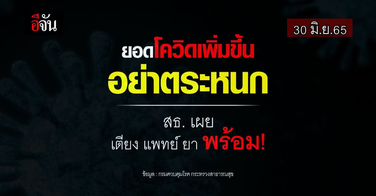 สธ.พบผู้ติดเชื้อเพิ่มขึ้น วอน ปชช.อย่างตระหนก หมอ เตียง ยา พอ!