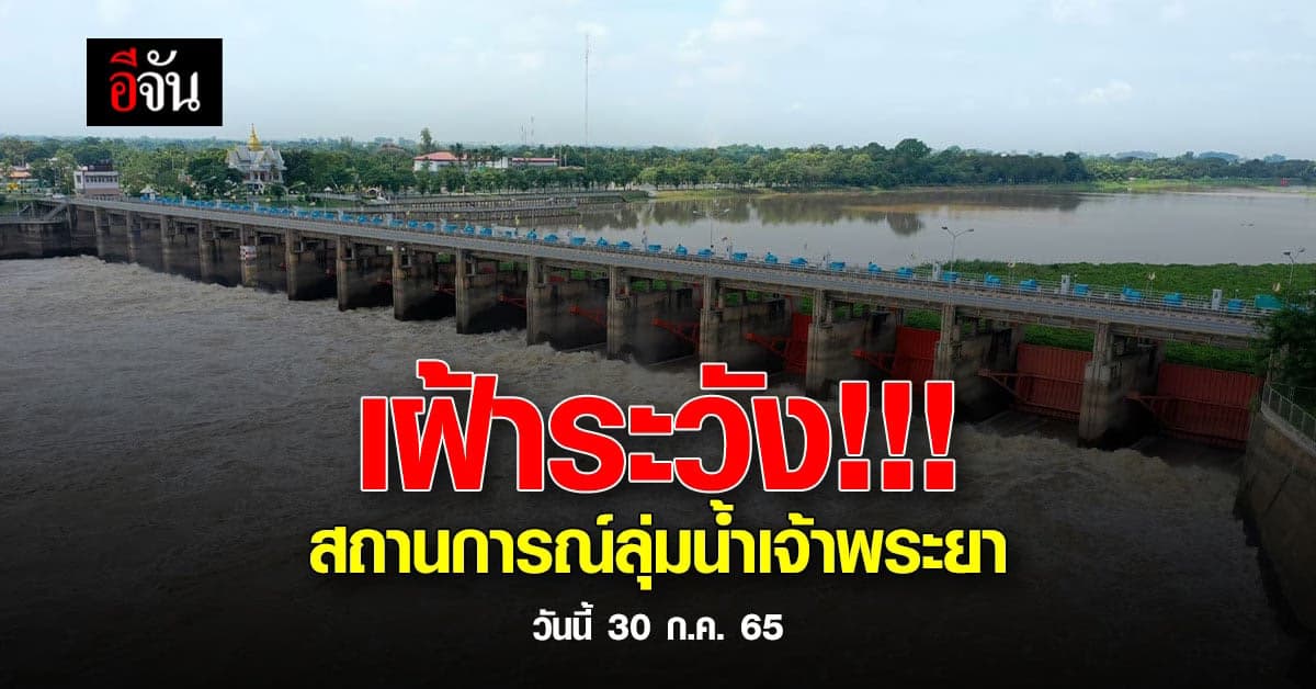 กรมชลประทาน เตือน ปชช. กทม. ปทุมธานี นนทบุรี  เฝ้าระวัง สถานการณ์น้ำ