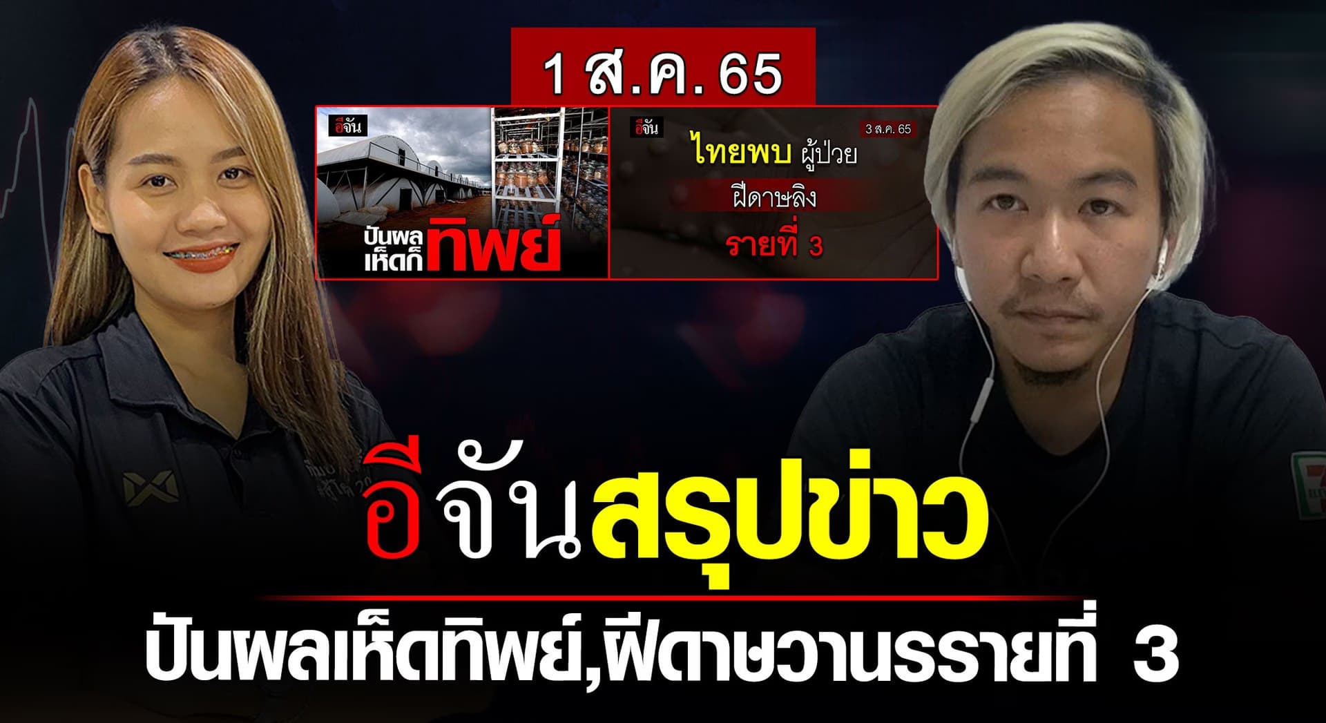 🎬 อีจันสรุปข่าว 3 ส.ค. 65 ปันผลเห็ดทิพย์,ฝีดาษวานรรายที่ 3