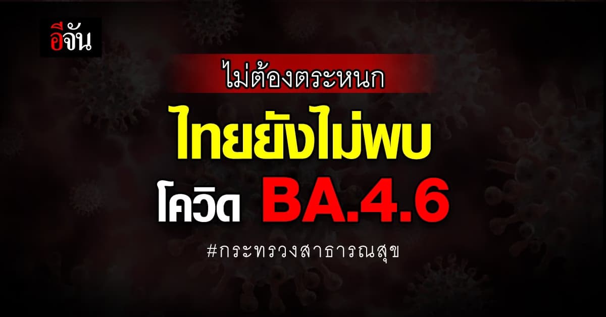 สธ.ยืนยันไทยยังไม่พบ โควิด-19 สายพันธุ์ BA.4.6