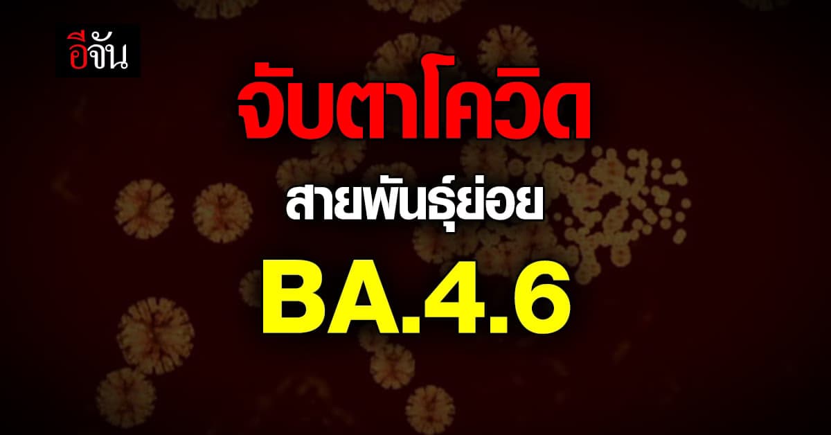 จับตา!!! โควิด โอมิครอน สายพันธุ์ย่อย BA.4.6 แพร่ง่ายกว่าทุกตัว
