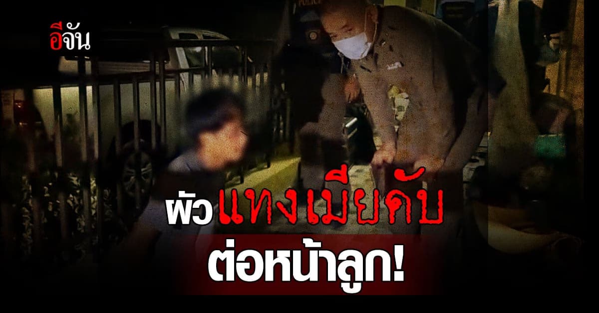 ผัวระแวงเมียมีกิ๊ก ซดเหล้าเมาได้ที่คว้ามีดแทงเมียดับต่อหน้าลูก