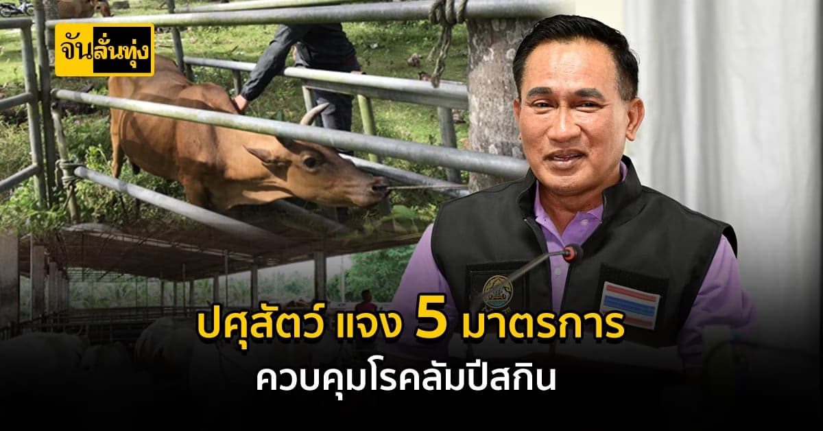 กรมปศุสัตว์ ชี้ผลสำเร็จ 5 มาตรการ ควบคุม โรคลัมปีสกิน