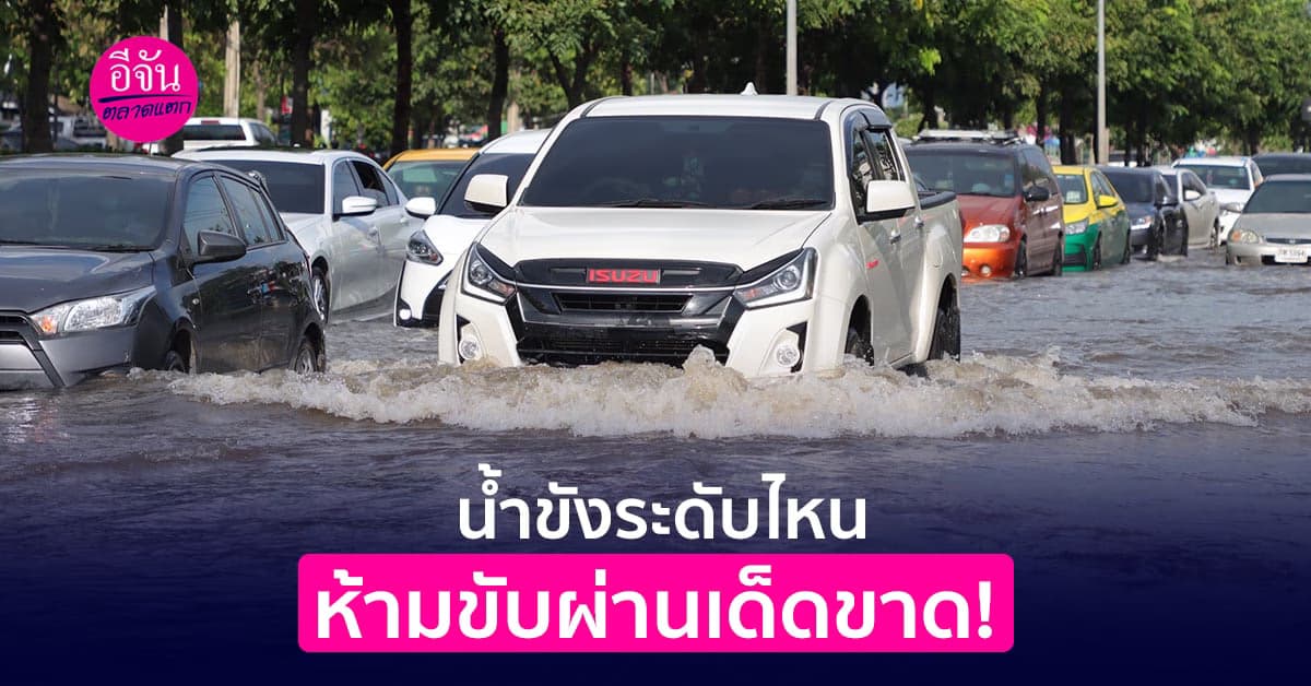 น้ำขังระดับไหน ห้ามขับผ่านเด็ดขาด!